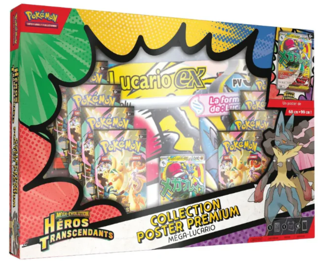 Coffret Collection poster Premium Héros Transcendants – Méga-Lucario