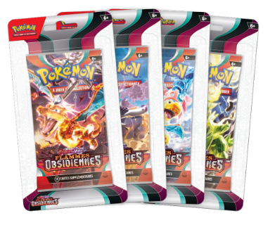 Artset de 4 Blister Pokémon Flammes Obsidiennes